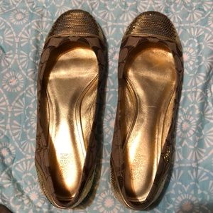 Coach flats with Gold Sequence